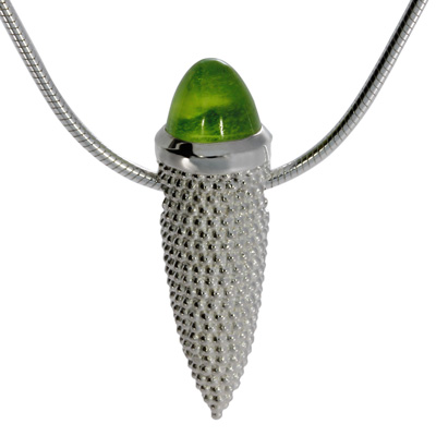 Pendant dots amphora si peridot 8 mm cab