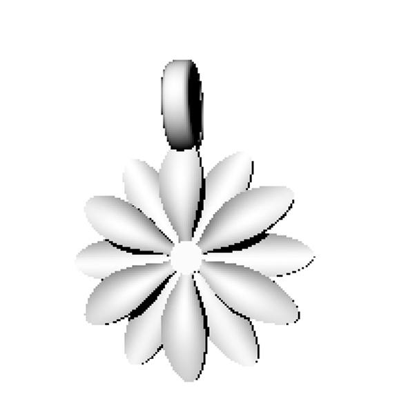 Lenk Blüte klein 13 mm Silber oxydiert