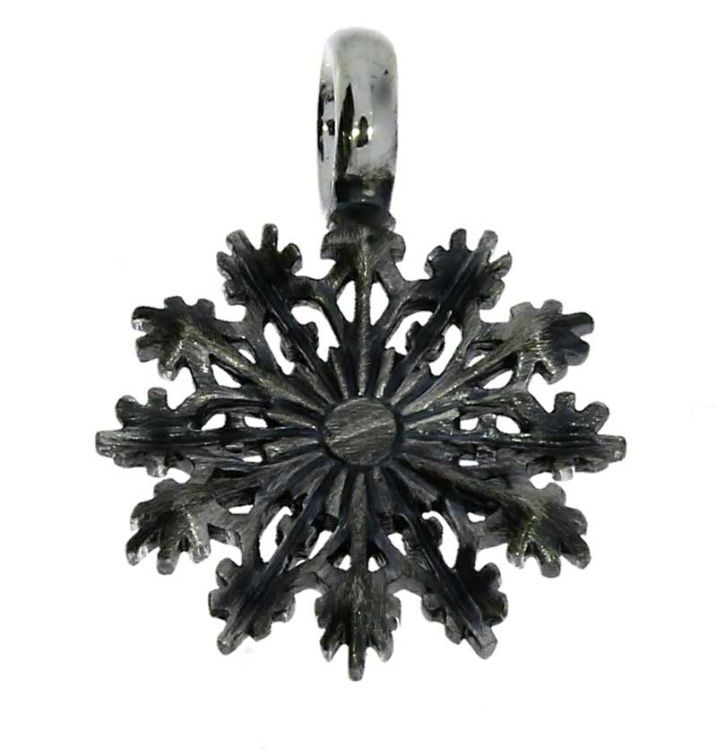 Lenk snowflake small 13 mm silver oxidised