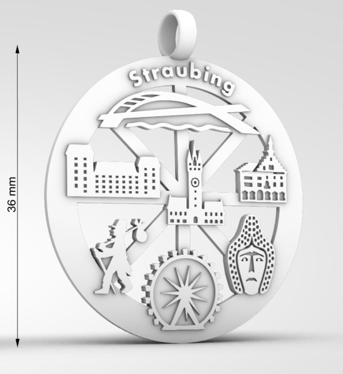 Straubing pendant round silver light