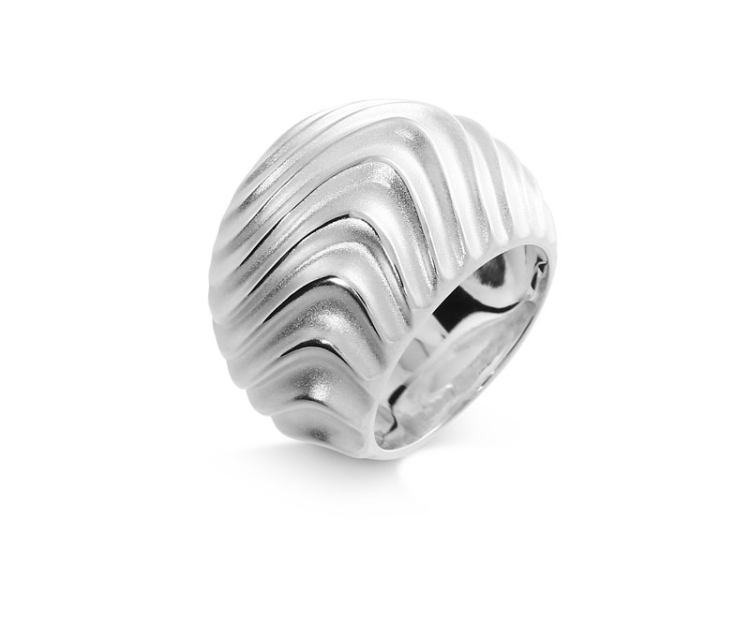 Ring Waves 18 mm Silber