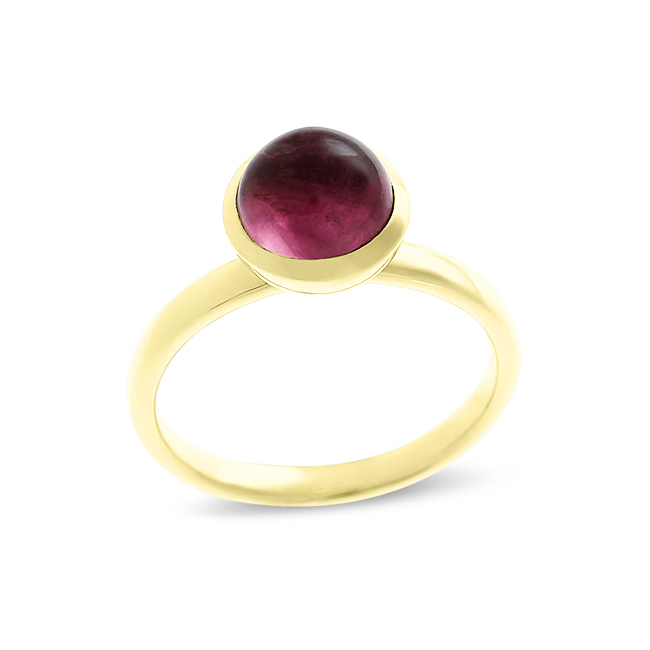 Ring Gold 585 Pink Turmalin 8 mm cab