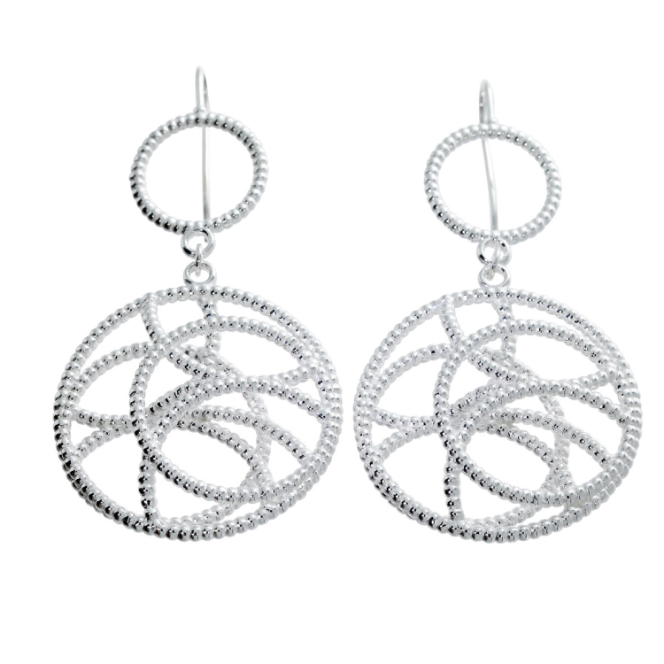 Earring Dots silver-light Mandala