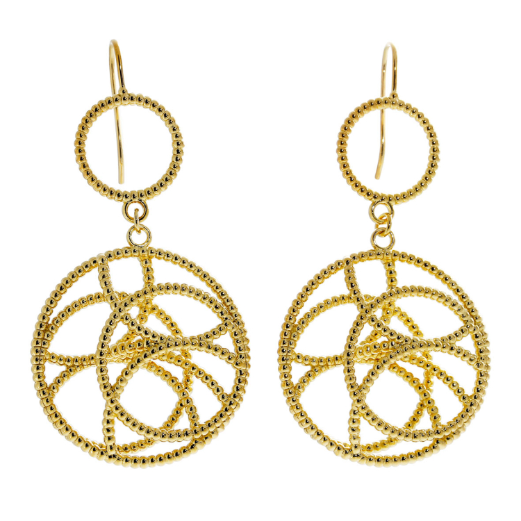 Earring Dots si/gold plated Mandala