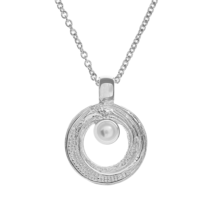 Pendant Strandcores silver pearl 3 mm round 