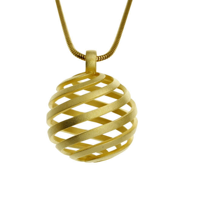 Escher ball silver 12 mm  gold-plated