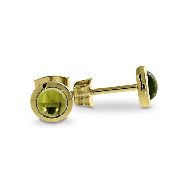 Ohrstecker Gold 585  Peridot 4 mm cab