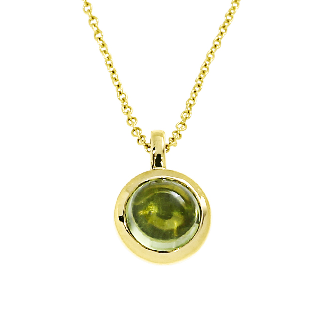 Anhänger Gold 585   Peridot 5 mm cab, ohne Kette