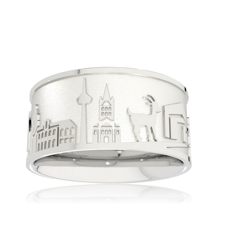 City ring Cologne silver light 10 mm wide Ring size 52