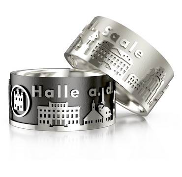 City ring Halle a.d. Saale silver-oxide Ring size 52