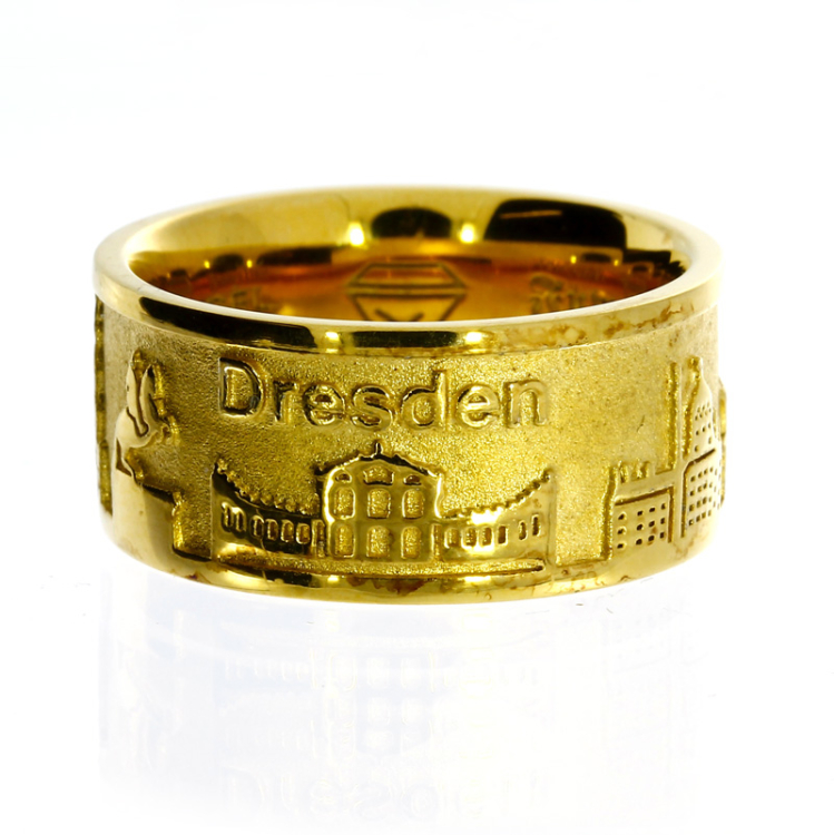 City ring Dresden silver-gold plated Ring size 52