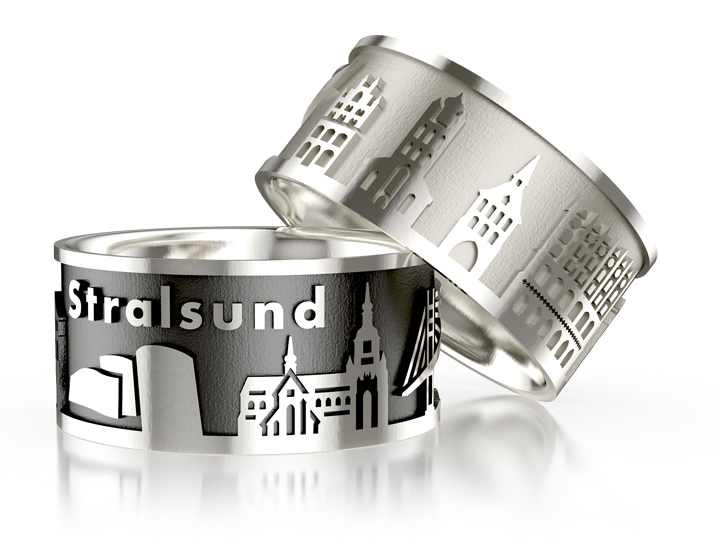 City ring Stralsund silver-oxyd Ring size 52