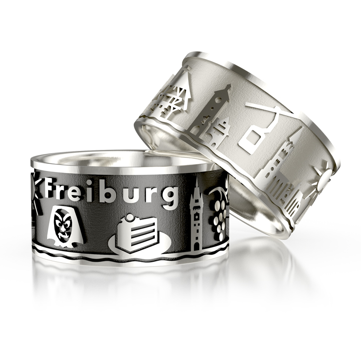 City ring Freiburg silver-light Ring size 52