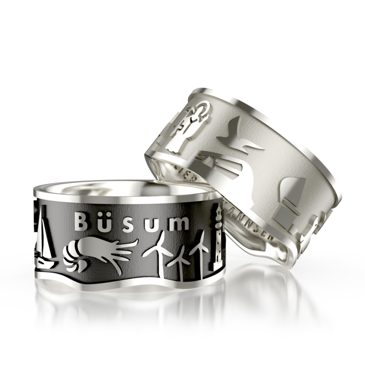 City ring Büsum silver light Ring size 52