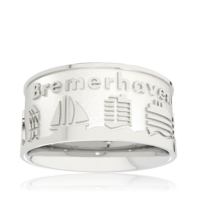 Stadtring Bremerhaven Silber-hell Ringweite 52