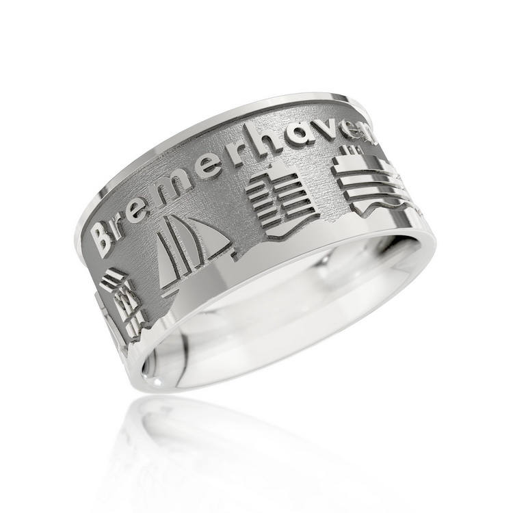 City ring Bremerhaven silver oxidised Ring size 52