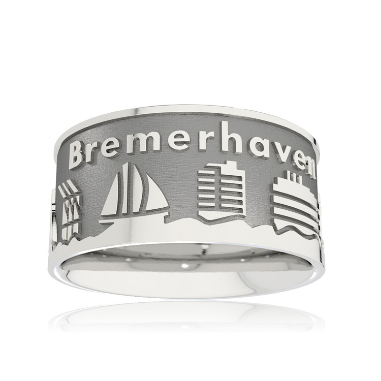 City ring Bremerhaven silver oxidised Ring size 52