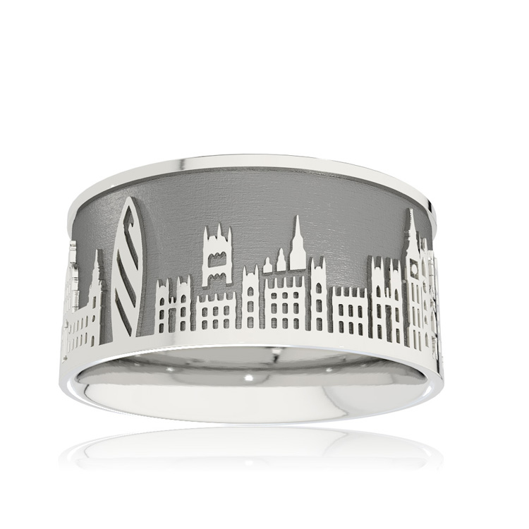 Stadtring London Silber oxydiert Ringweite 52