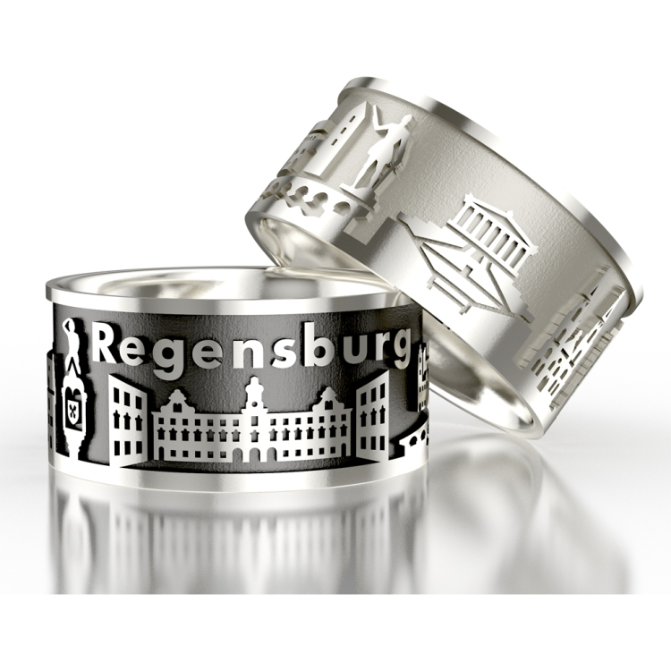 City ring Regensburg silver-oxydised   Ring size 64