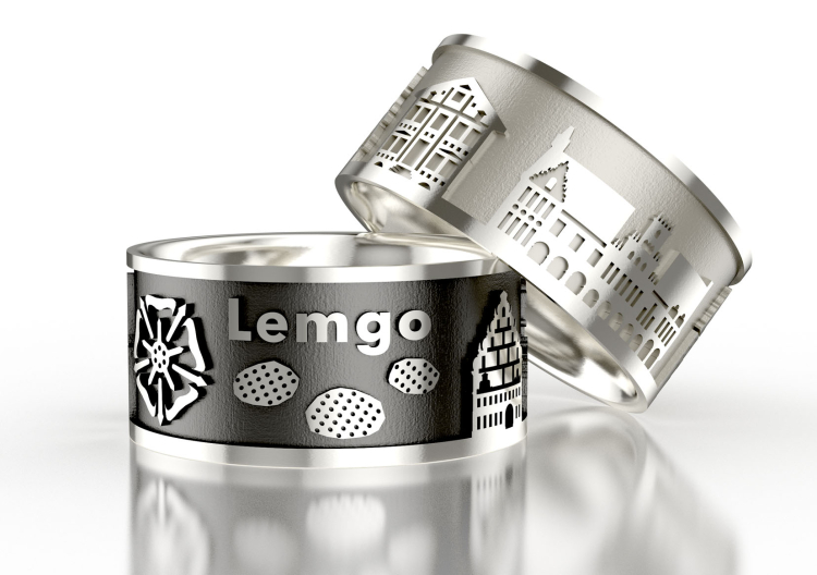 City ring Lemgo silver-gold plated  