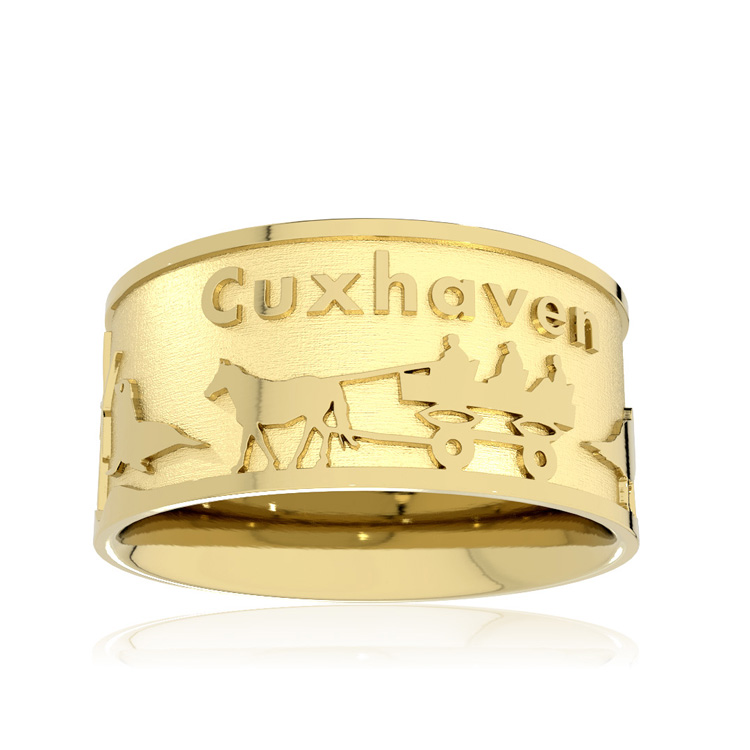 Ring Stadt Cuxhaven Silber Gold plattiert Ringweite 52