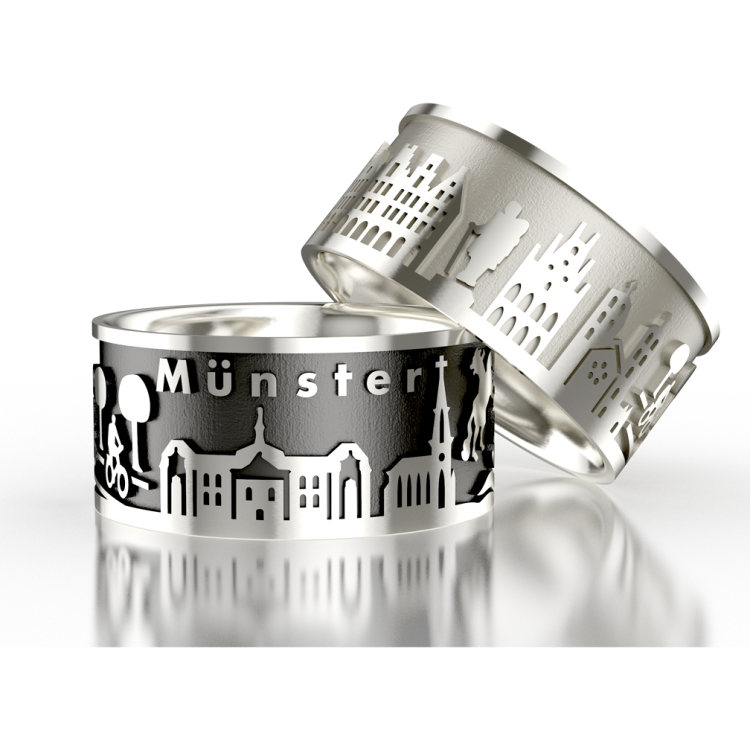 City ring Münster new silver-oxydised   Ring size 52