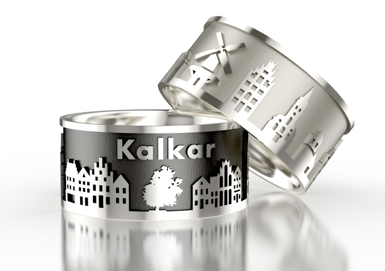 City ring Kalkar silver oxidised   Ring size 56