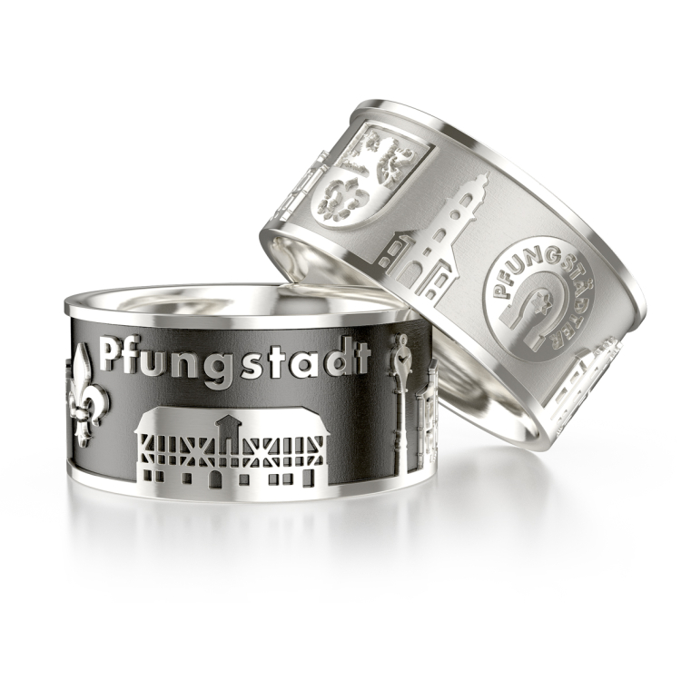 City ring Pfungstadt silver gold plated   