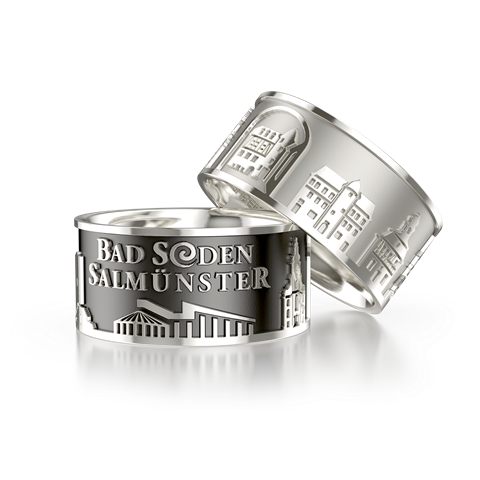 City ring Bad Soden-Salmünster silver gold plated   Ring size 60