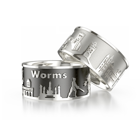 City ring Worms / Nibelungen silver-light Ring size 52