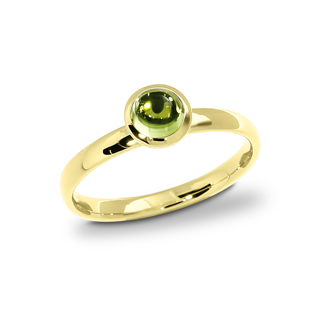 Ring Gold 585 Peridot 5 mm cab Ringweite 52