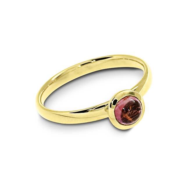 Ring Gold 585 rosa Turmalin 5 mm cab Ringweite 52