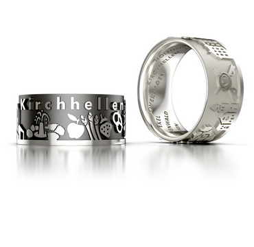 Village ring Kirchhellen silver oxidised Ring size 54