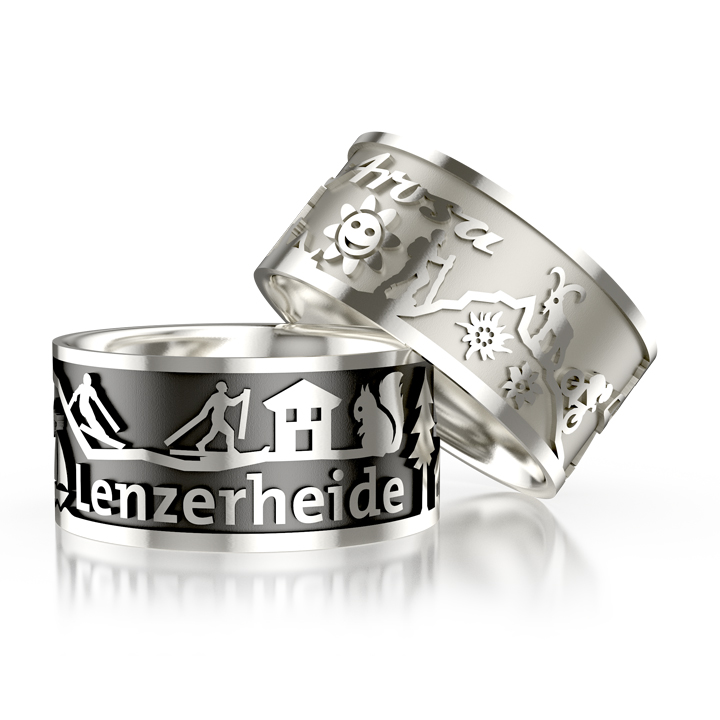 City ring Lenzerheide / Arosa silver gold plated  