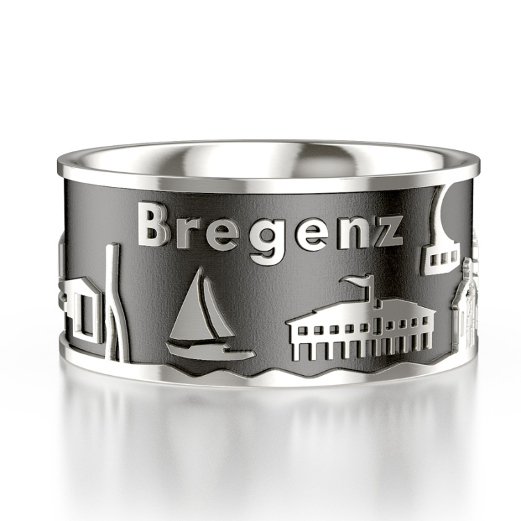 City ring Bregenz silver oxidised   Ring size 62