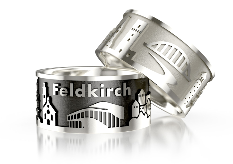 City ring Feldkirch silver gold plated   