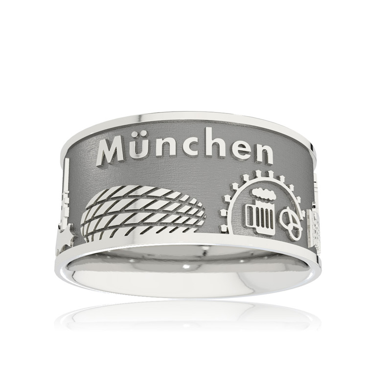City ring Munich silver oxidised Ring size 54