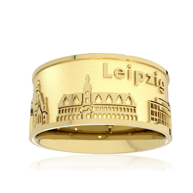 Ring City of Leipzig gold plated Ring size 54