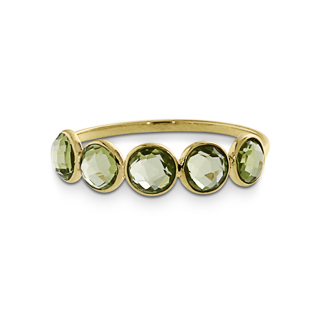 Ring Gold 585 Peridot 4 mm fac Ringweite 54