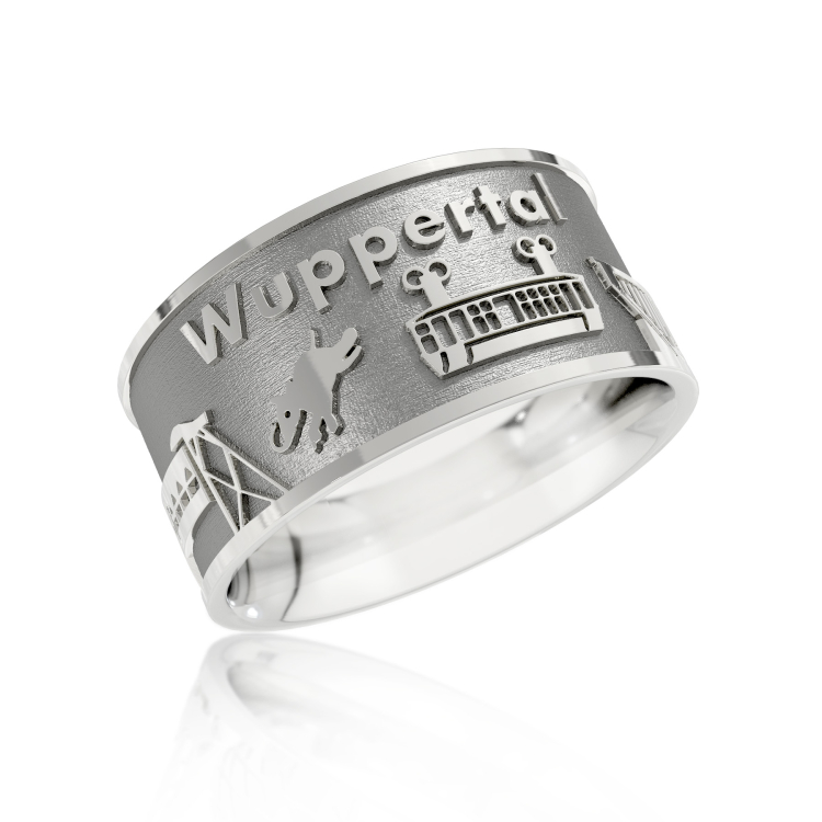 City ring Wuppertal silver oxidised Ring size 54