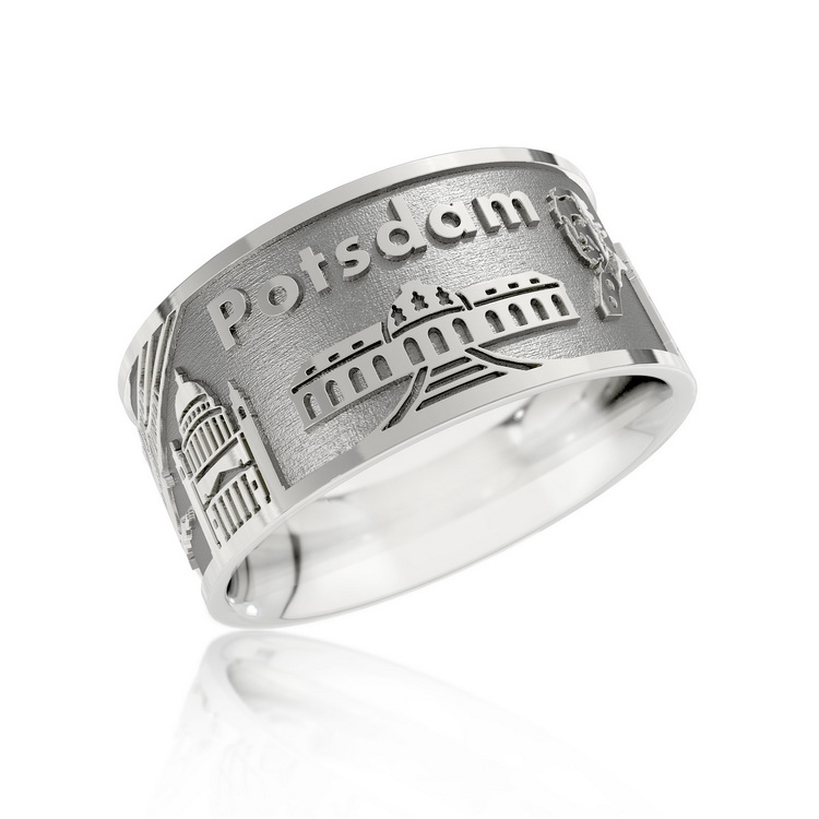 City ring Potsdam silver oxidised Ring size 54