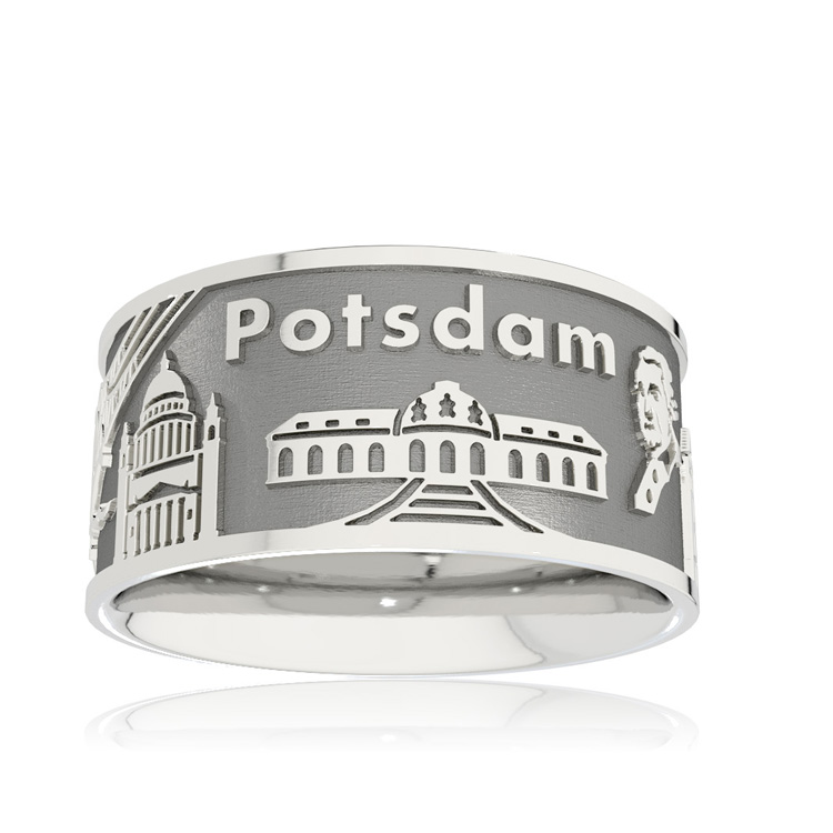 City ring Potsdam silver oxidised Ring size 54