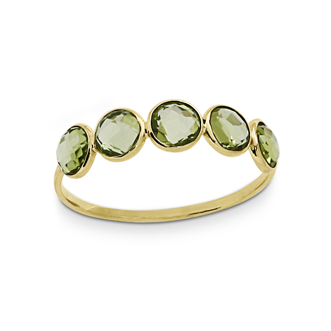 Ring Gold 585 Peridot 4 mm fac Ringweite 56