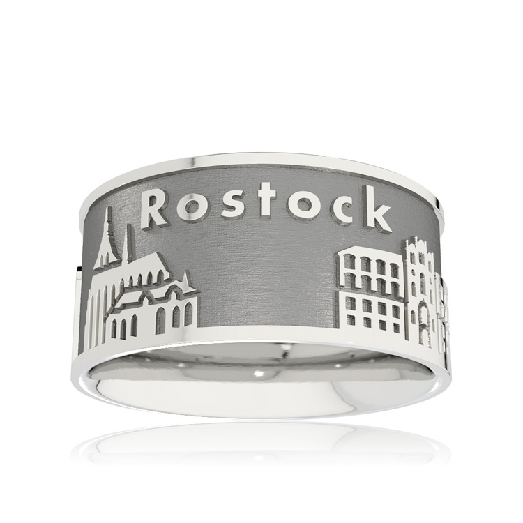 Stadtring Rostock Silber-oxydiert Ringweite 60