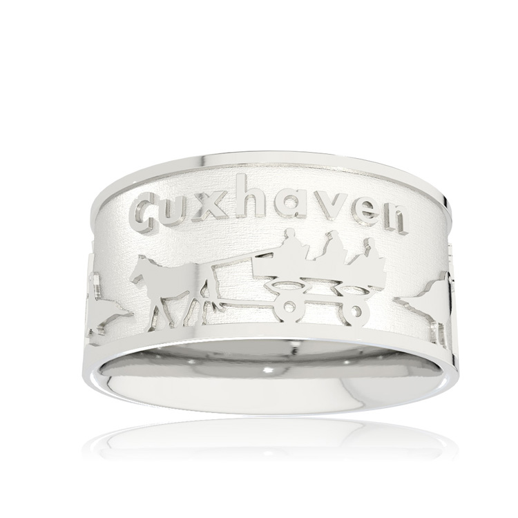 Ring Stadt Cuxhaven Silber hell Ringweite 60