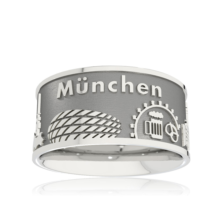 City ring Munich silver oxidised Ring size 60