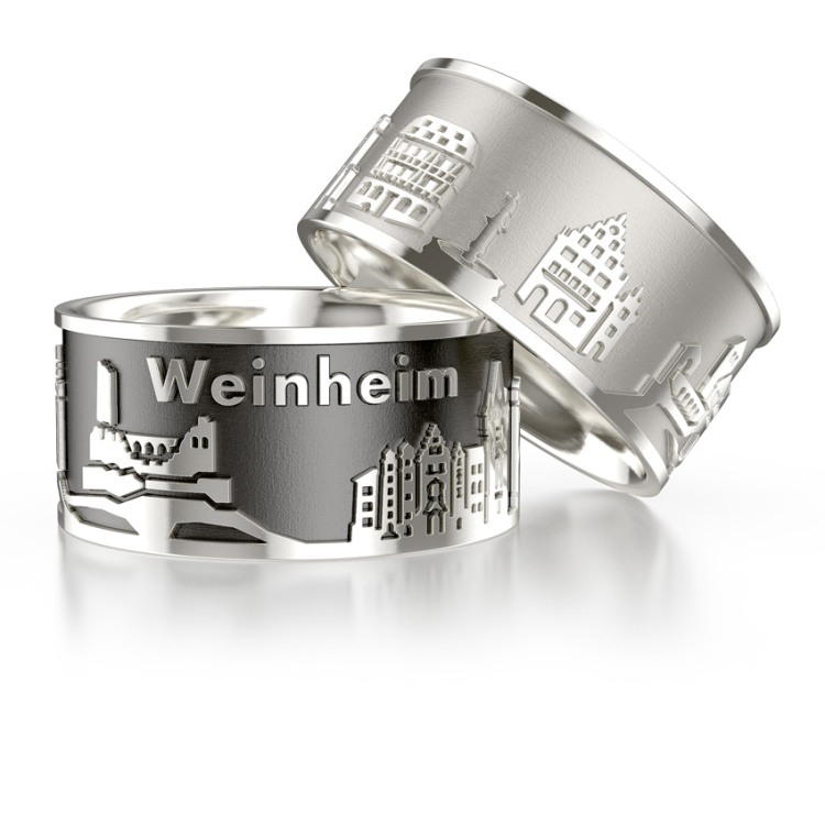 City ring Weinheim silver oxidised Ring size 62