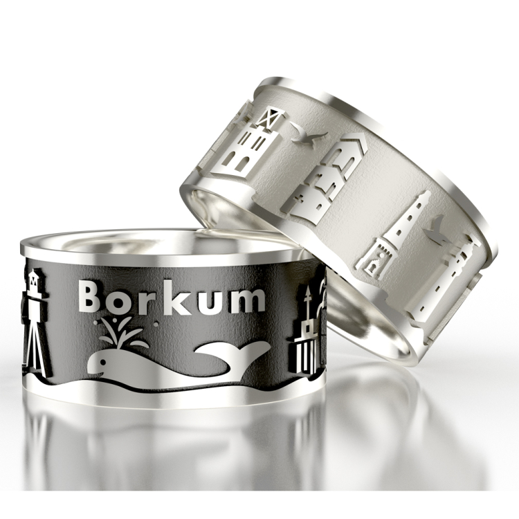 Island ring Borkum silver-oxydised   