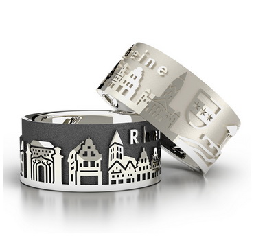 City ring Rheine silver oxidised Ring size UNI