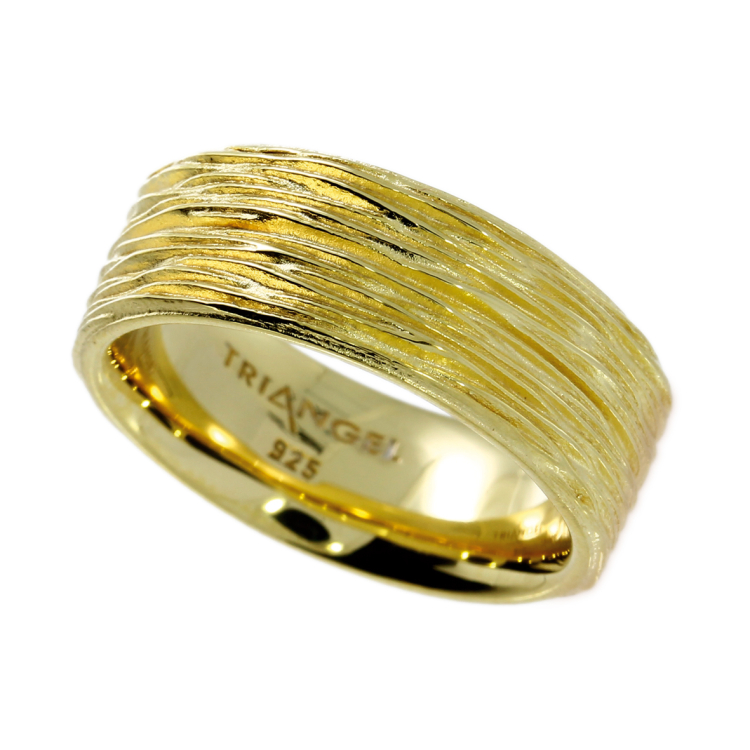 Ring Crease Silver 8 mm Gold-Plated Ring size UNI